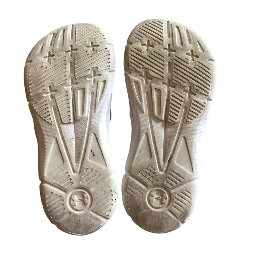 Under Armour Youth Slide Sandals Blue White  2 Youth‎ 4D Foam Cushion Comfort